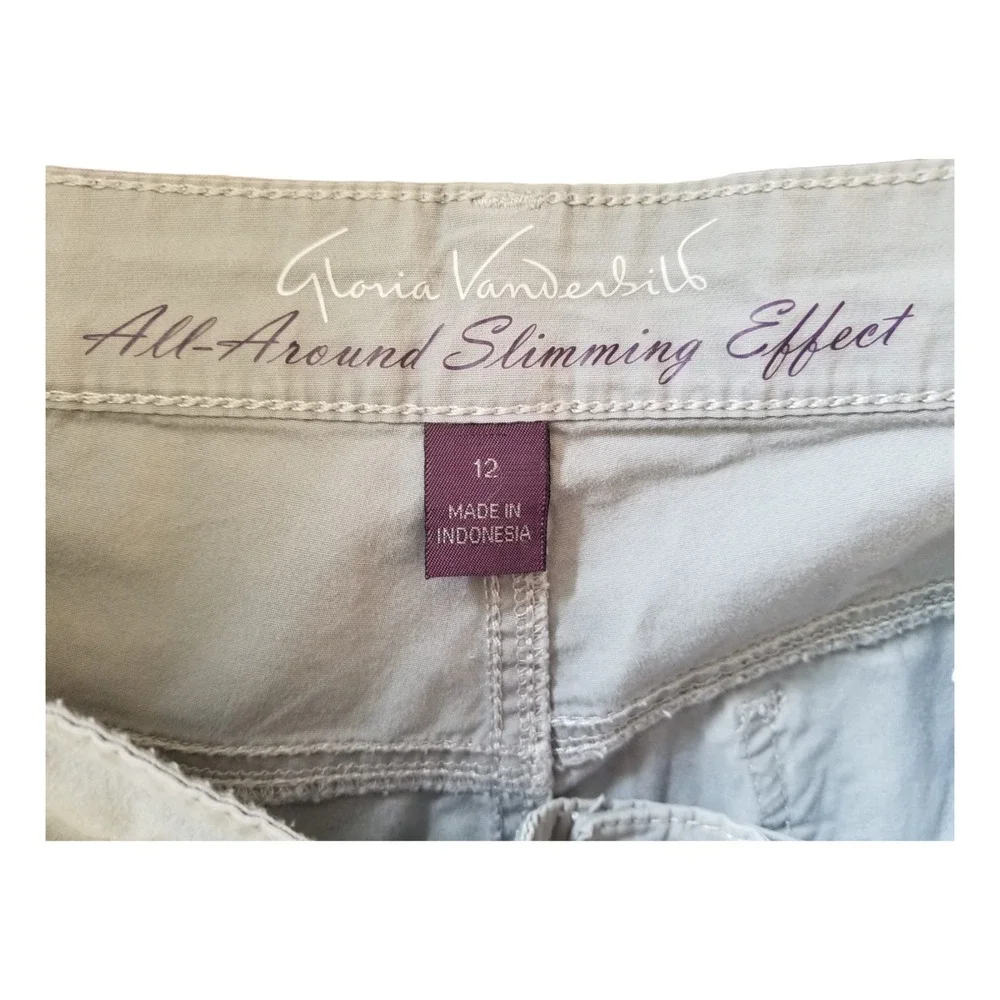 Gloria Vanderbilt Skimmer Gray Women's Shorts Size 12 37/38 Inseam 14 in - Picture 9 of 9